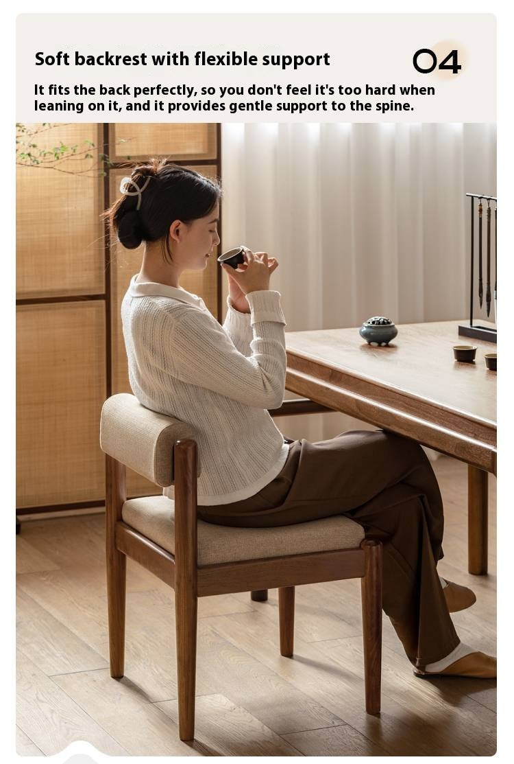 Black Walnut, Oak Solid Wood Tea Chair