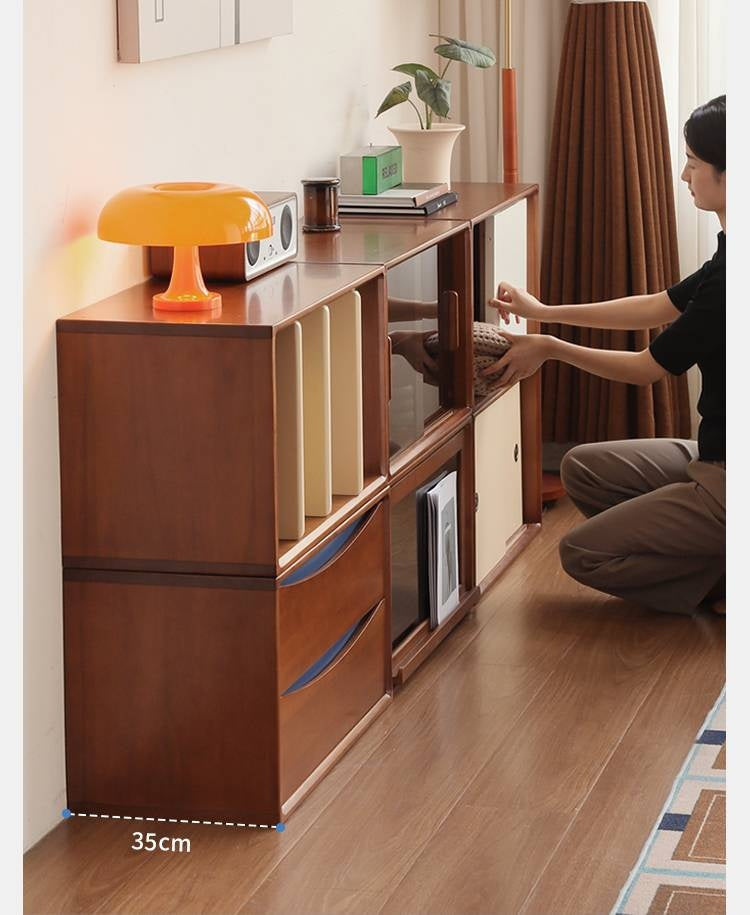 Poplar Solid Wood Ancient Style TV Stand Combination.