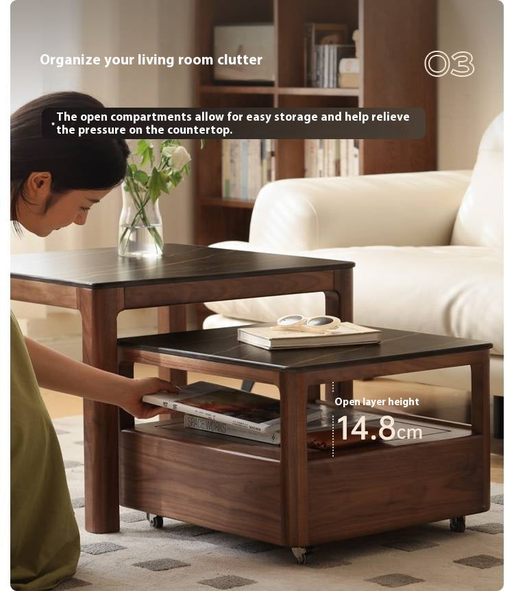 Black Walnut Solid Wood Modern TV Cabinet For Living Room