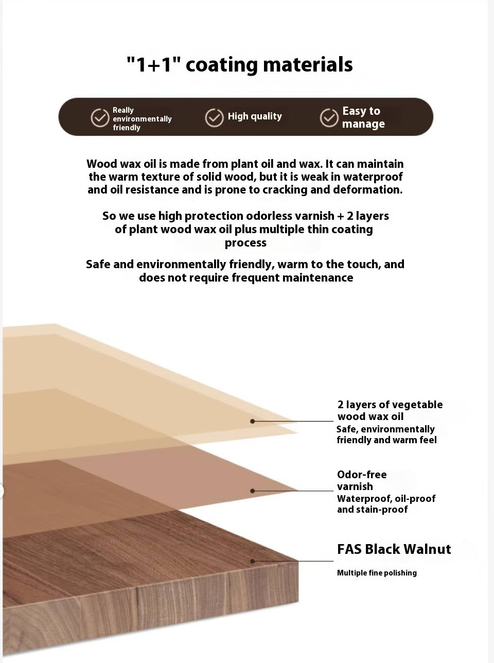 Black Walnut, Ash, Oak Solid Wood Large Board Dining Table