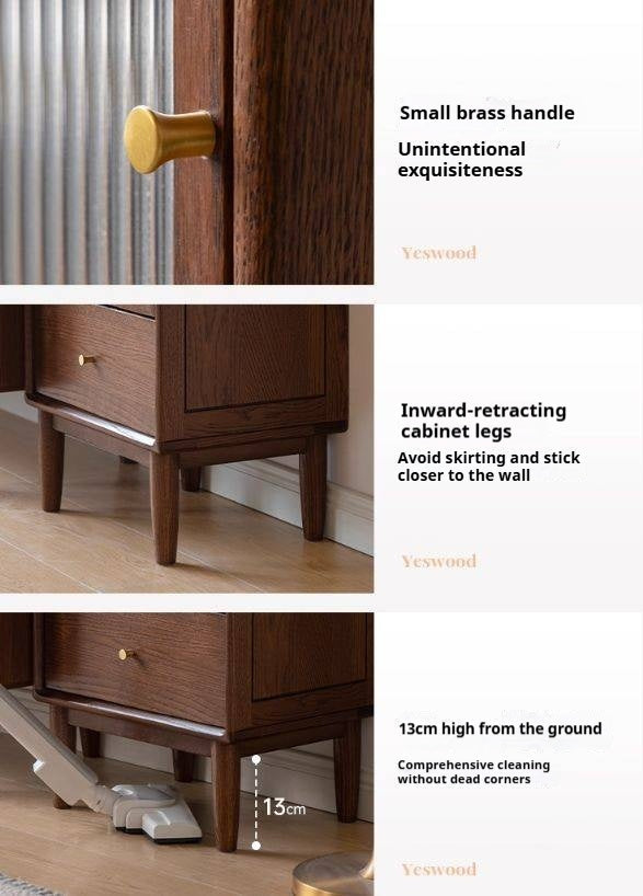 Oak Solid Wood Modern Side Cabinet