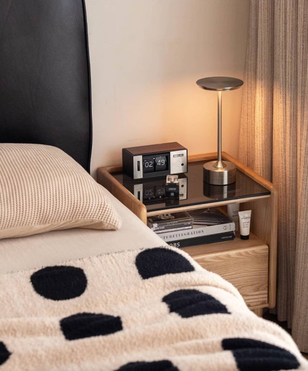 Ash, Cherry, Black walnut, Poplar, Solid Rubberwood Modern Nightstand.