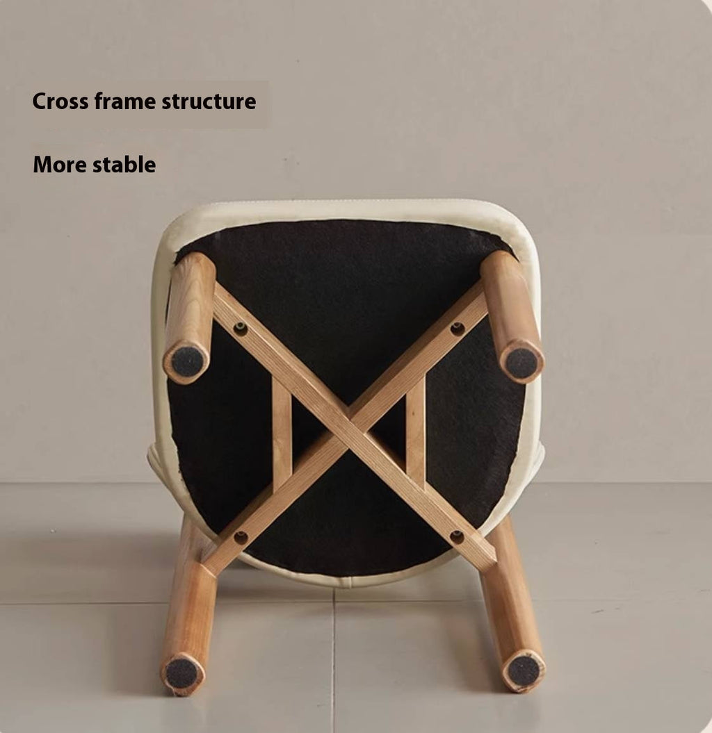 Ash Solid Wood Modern Makeup Stool