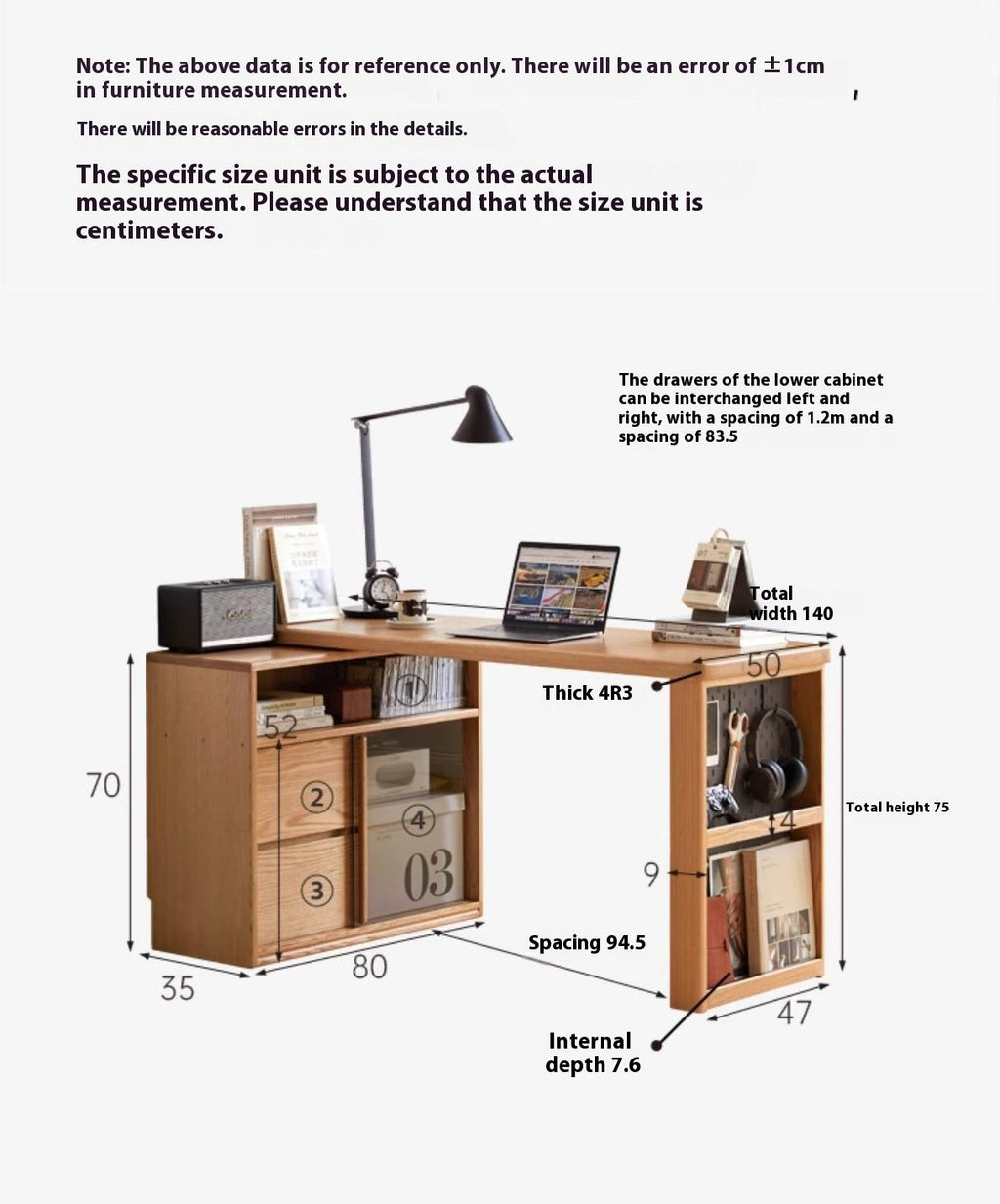 Oak Solid Wood Corner Office Desk