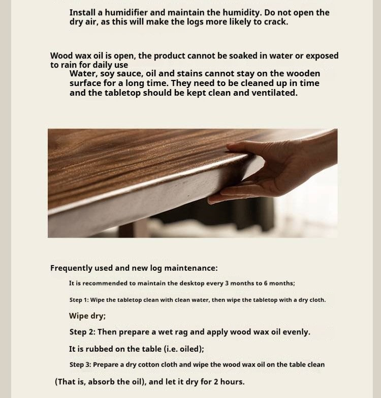 Black Walnut Solid Wood Wabi Sabi Style Large Board Dining Table