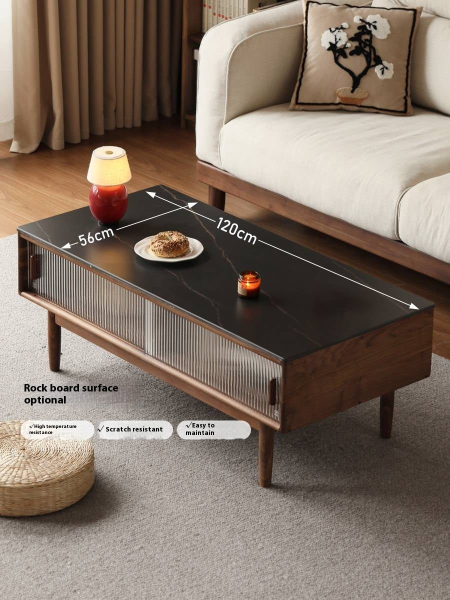 Black Walnut, Oak, Solid Rubberwood Solid Wood Modern Style Tea Table