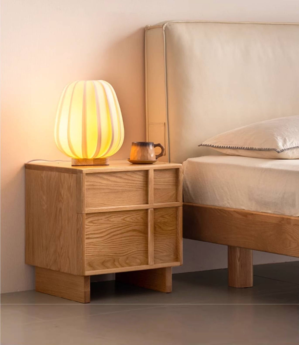 Red Oak, White Oak Solid Wood Two-drawer Nightstand