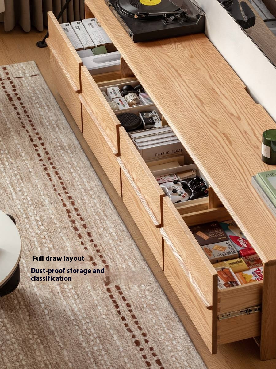 Oak, Ash Solid Wood Modern Skeleton Line TV Cabinet