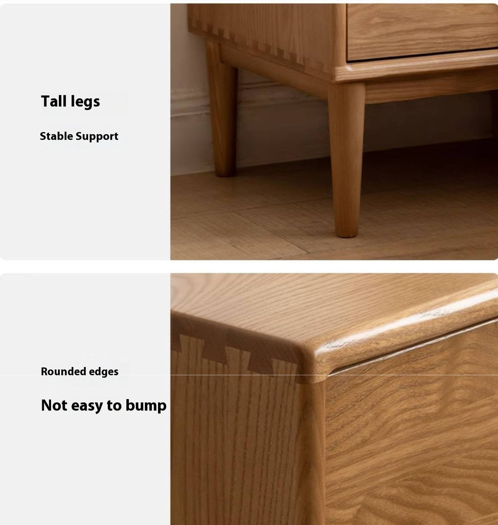 Ash, Cherry Solid Wood Modern Style Nightstand