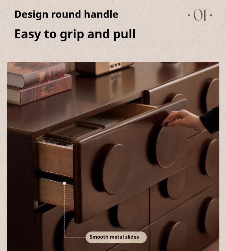 Poplar Solid Wood French Retro Style Bucket Cabinet