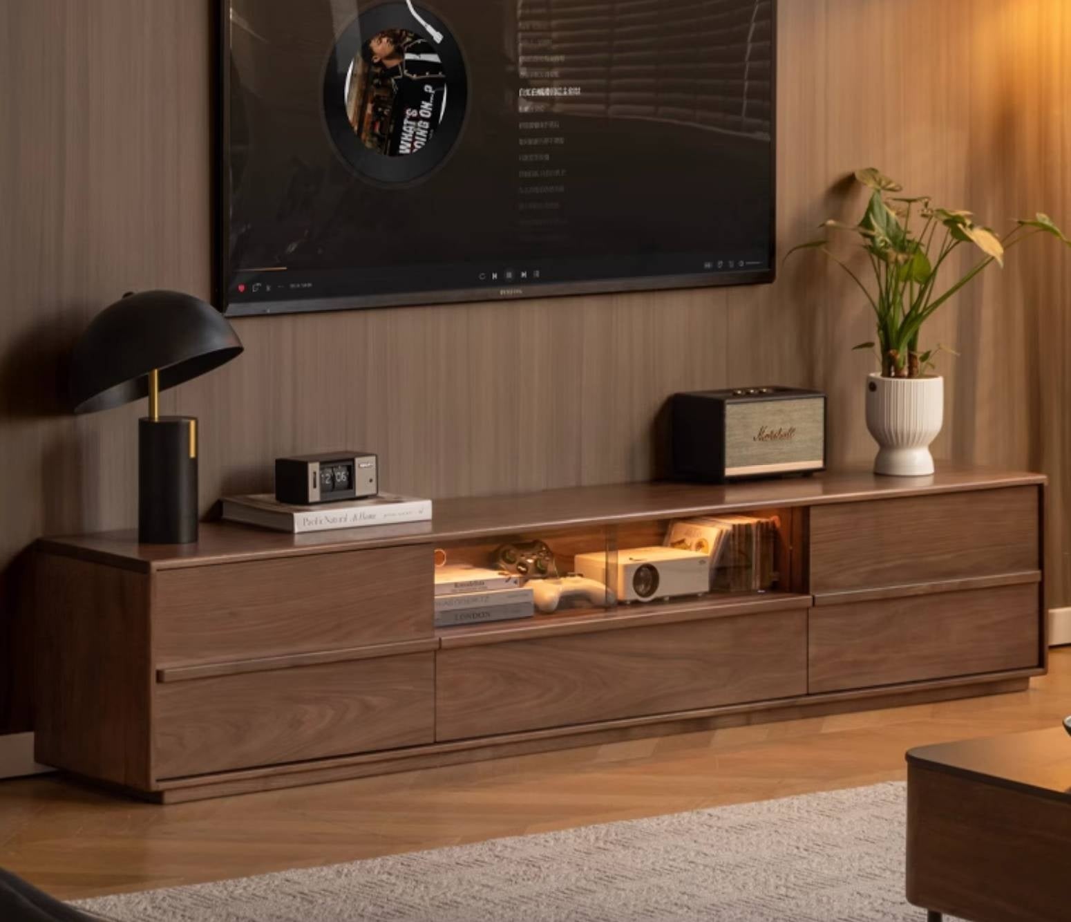 Black Walnut Solid Wood TV Stand