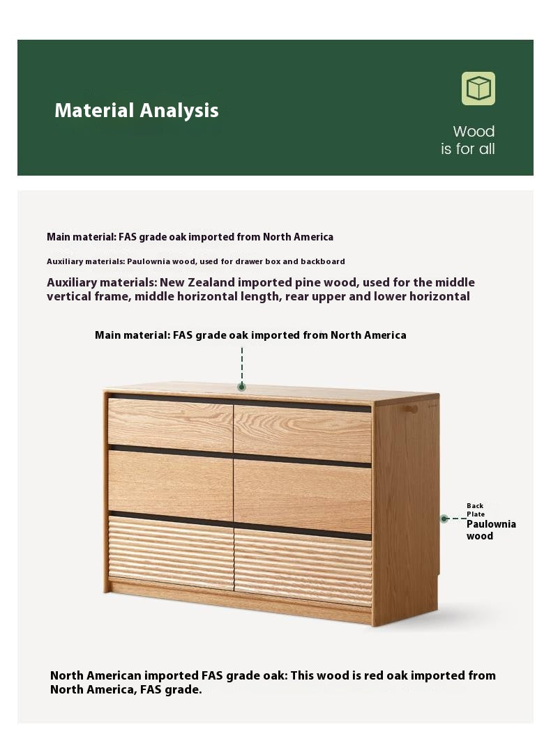 Oak Solid Wood Modern Drawer Cabinet