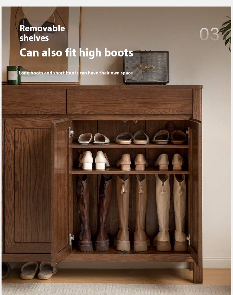 Ash Solid Wood Large Capacity Shoe Cabinet