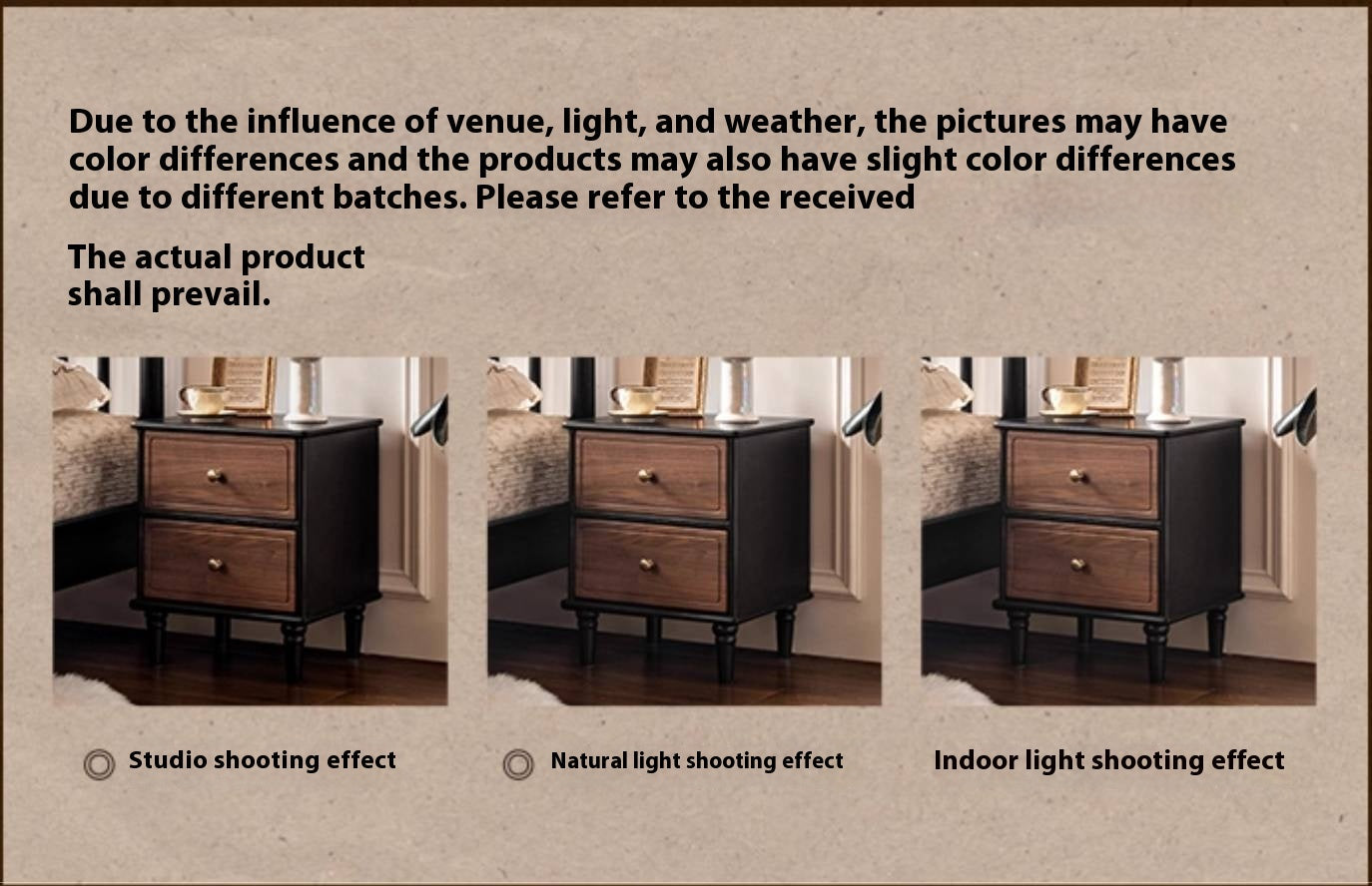 Black Walnut American Retro Style Solid Wood Nightstand