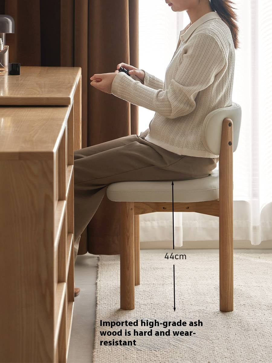 Ash Solid Wood Modern Style Makeup Chair