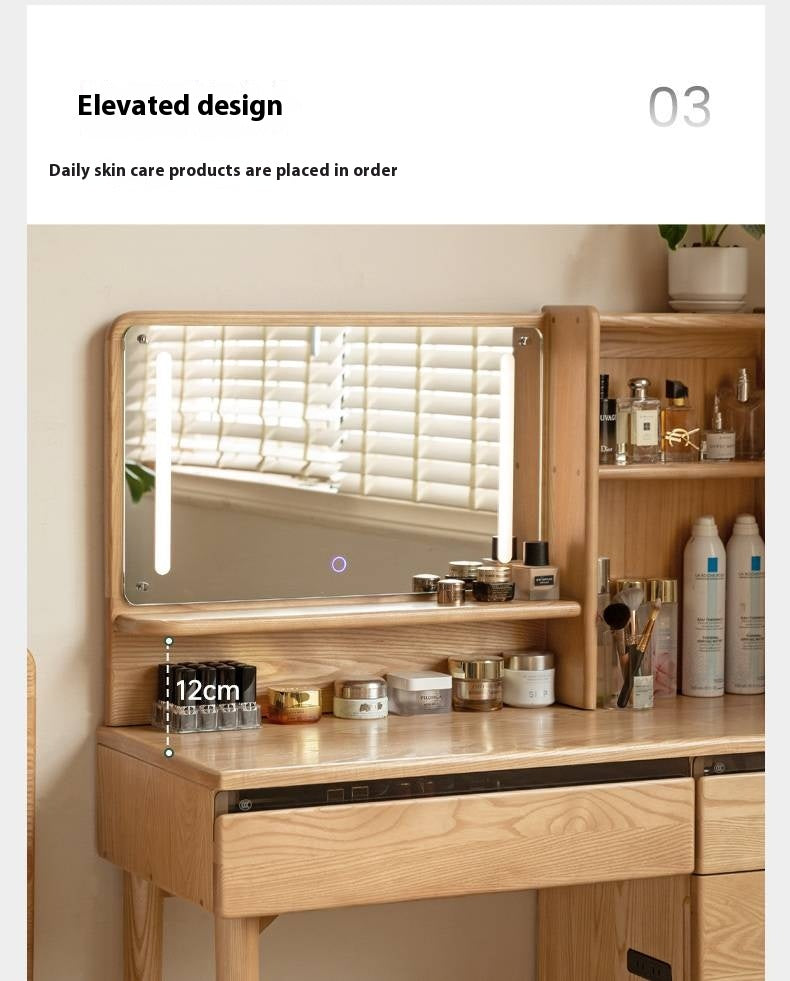 Ash Solid Wood Multifunctional Modern Dressing Table