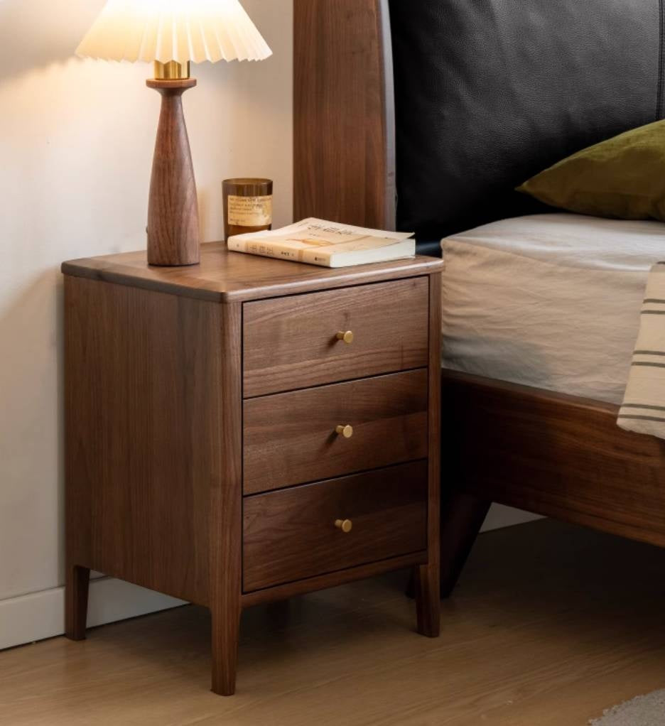 Black Walnut Solid Wood Nordic Style Nightstand