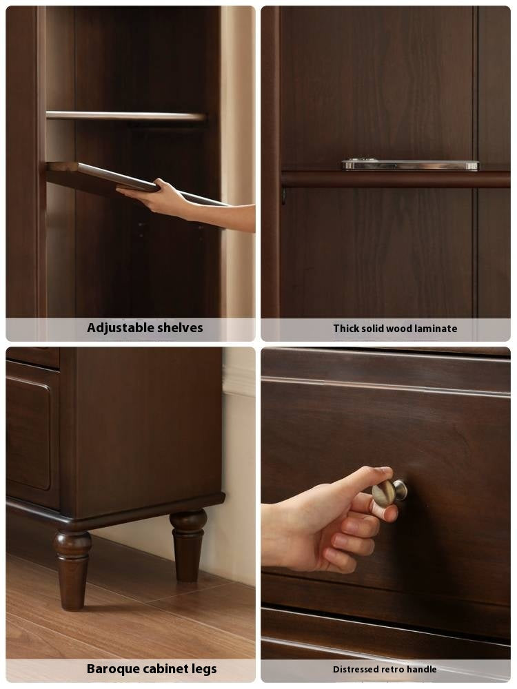 Poplar, Black Walnut Solid Wood American Style Bookcase