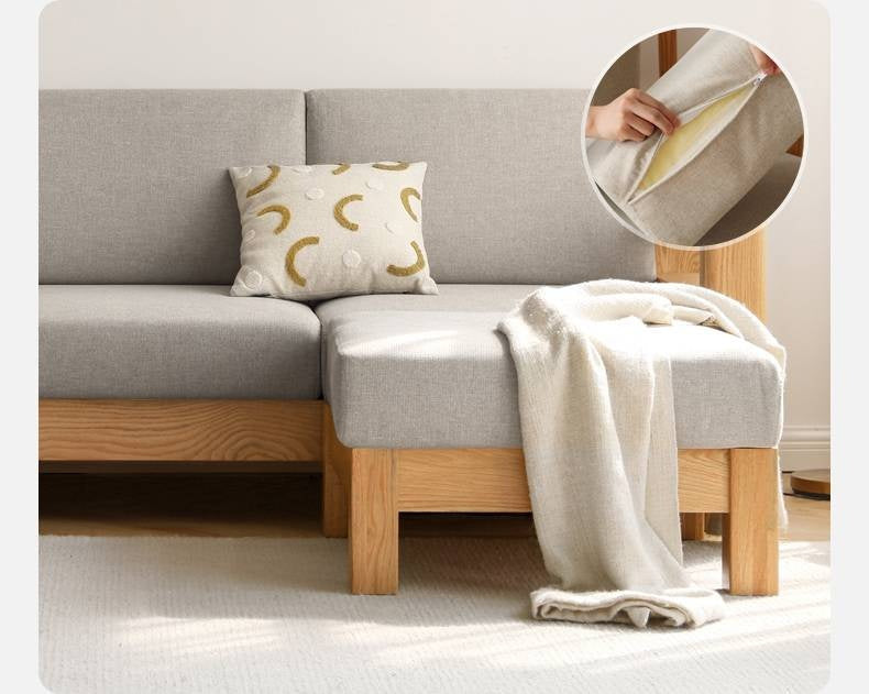 Ash, Oak, Black Walnut Solid Wood  Fabric Footstool-