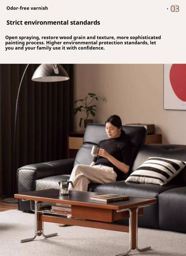 Poplar Solid Wood Ancient Style Rock Plate Tea Table