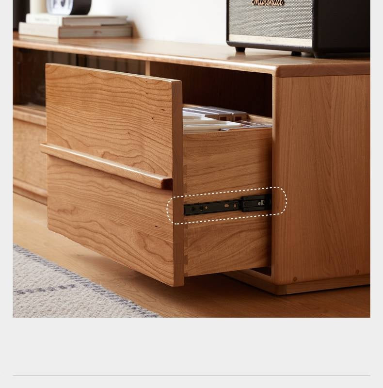 Cherry Solid Wood Modern Simple Floor TV Stand