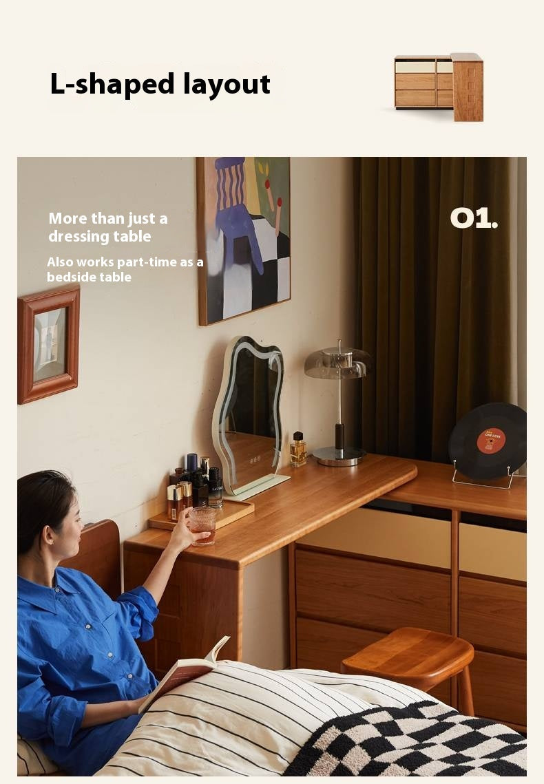 Cherry Solid Wood Modern Style Dressing Table