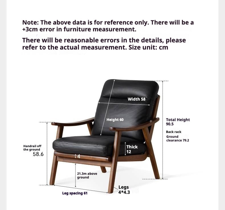 Ash, Black Walnut Solid Wood Armchair