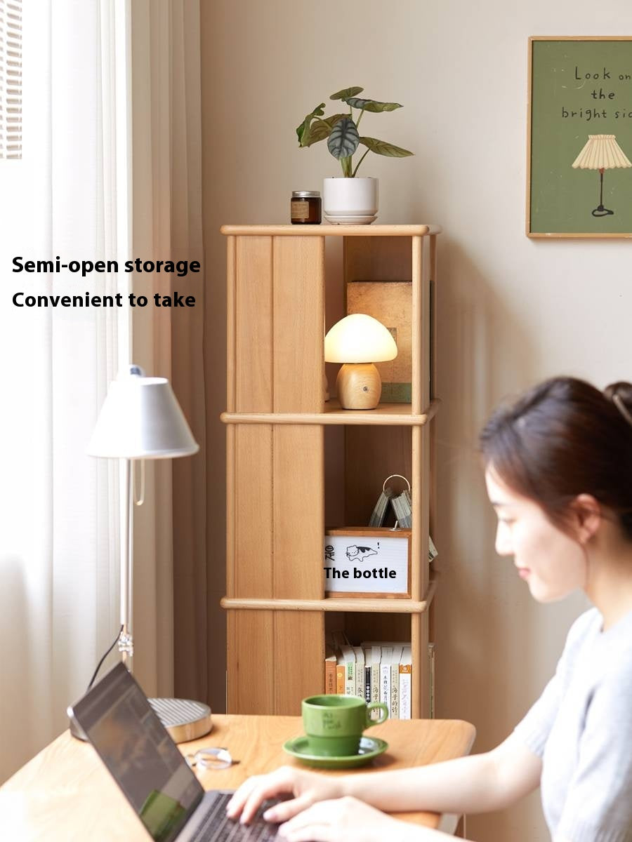 Beech Solid Wood Rotating Bookshelf