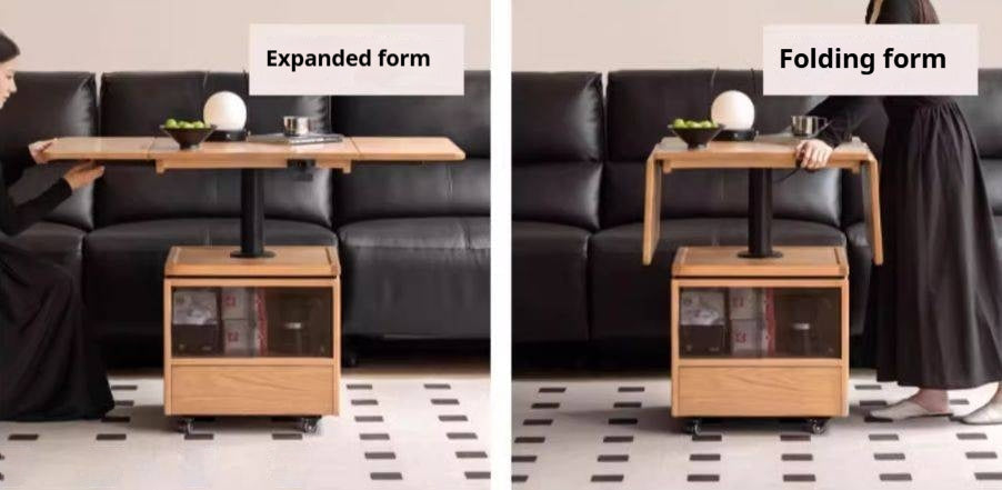 Oak Solid Wood Modern Elevating Folding Tea Table
