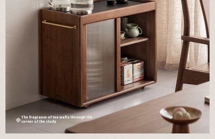 Black Walnut Solid Wood Tea Cabinet