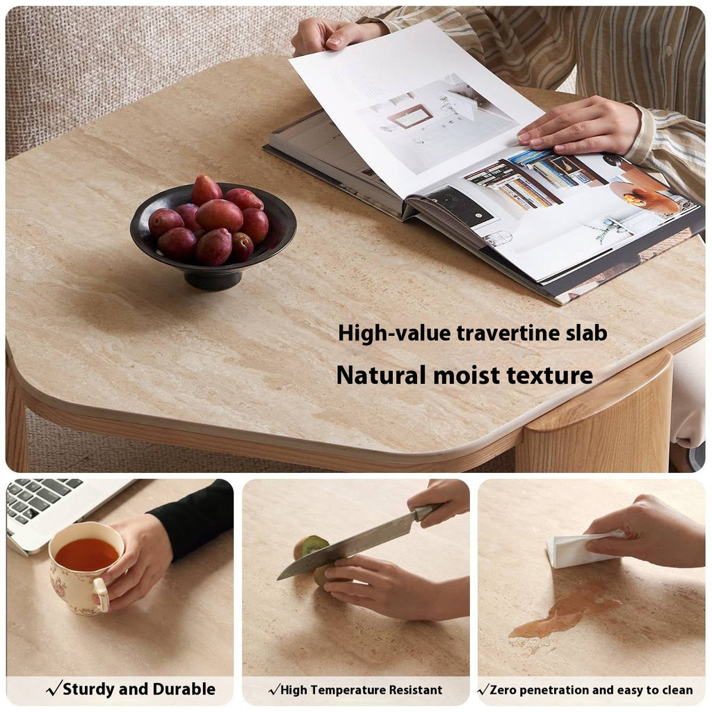 Ash Solid Wood Wabi-Sabi Style Coffee Table