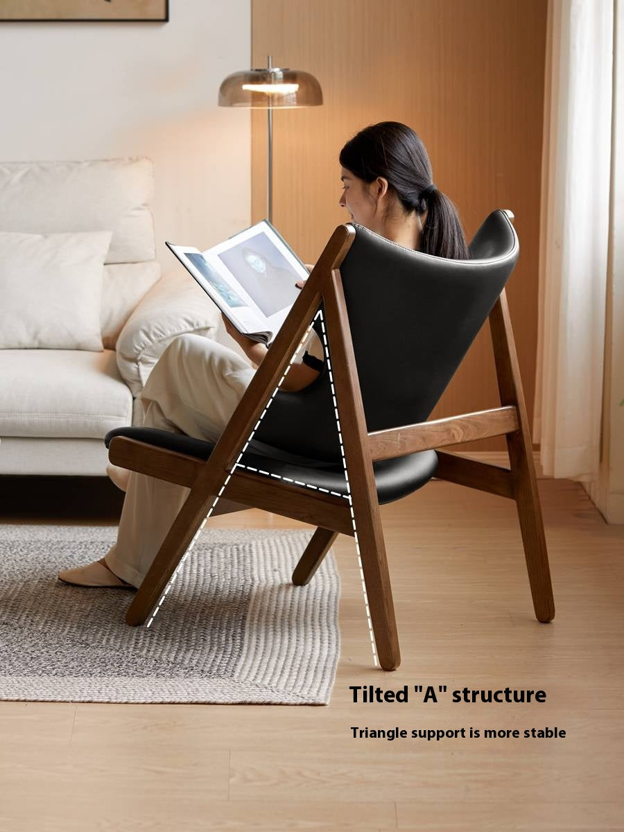 Ash Solid Wood Sofa Chair Fabric Back