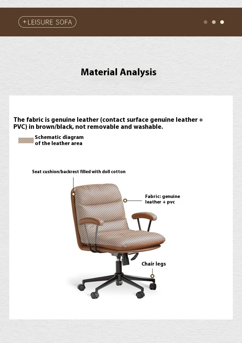 Leather Soft Rotating Office Armchair