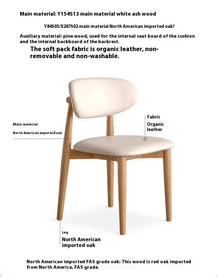 Set 4 pcs Ash Solid Wood Modern Soft Dining Chair