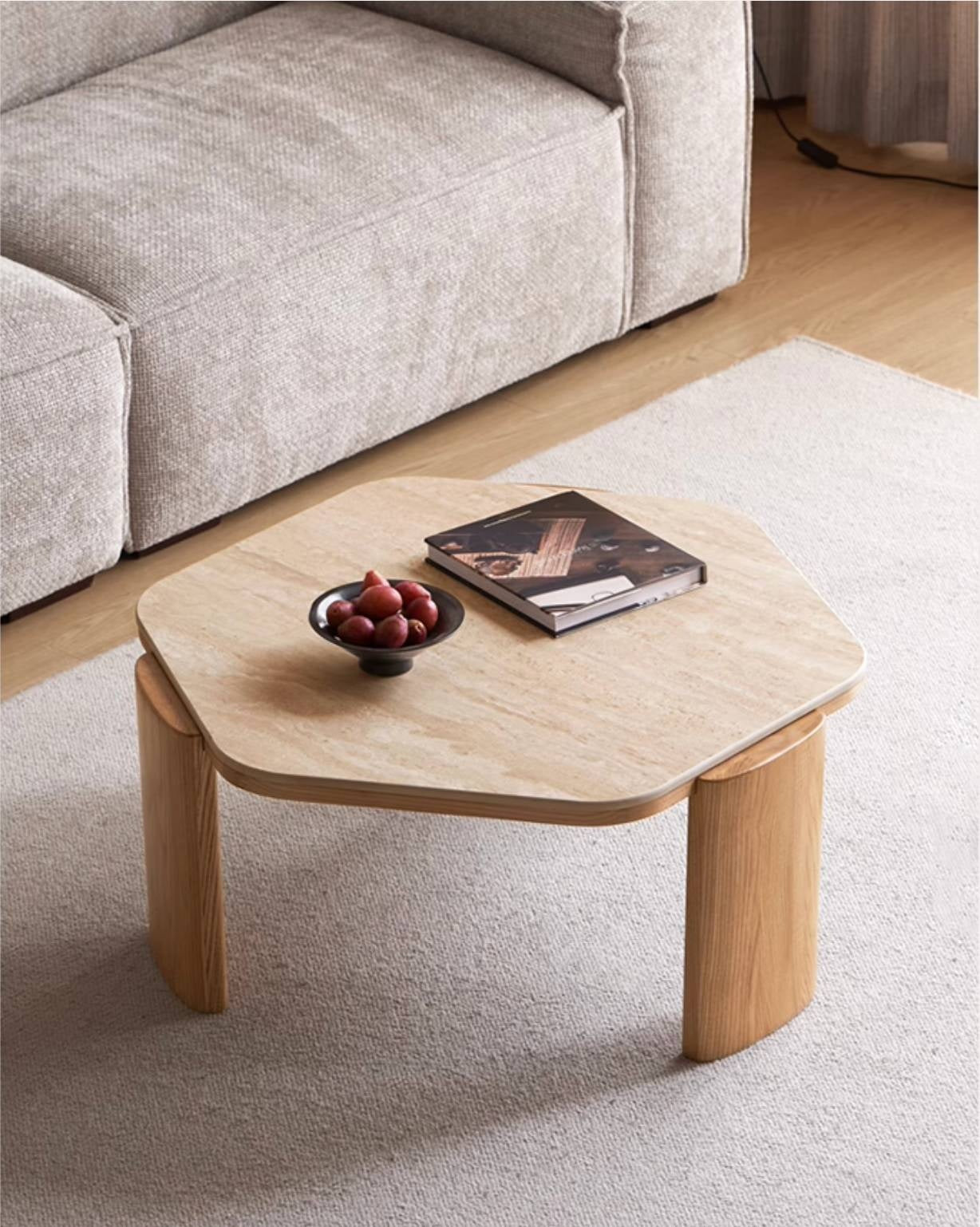 Ash Solid Wood Wabi-Sabi Style Coffee Table