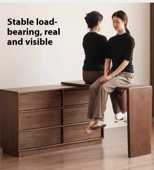 Black Walnut Solid Wood Light Luxury Dressing Table