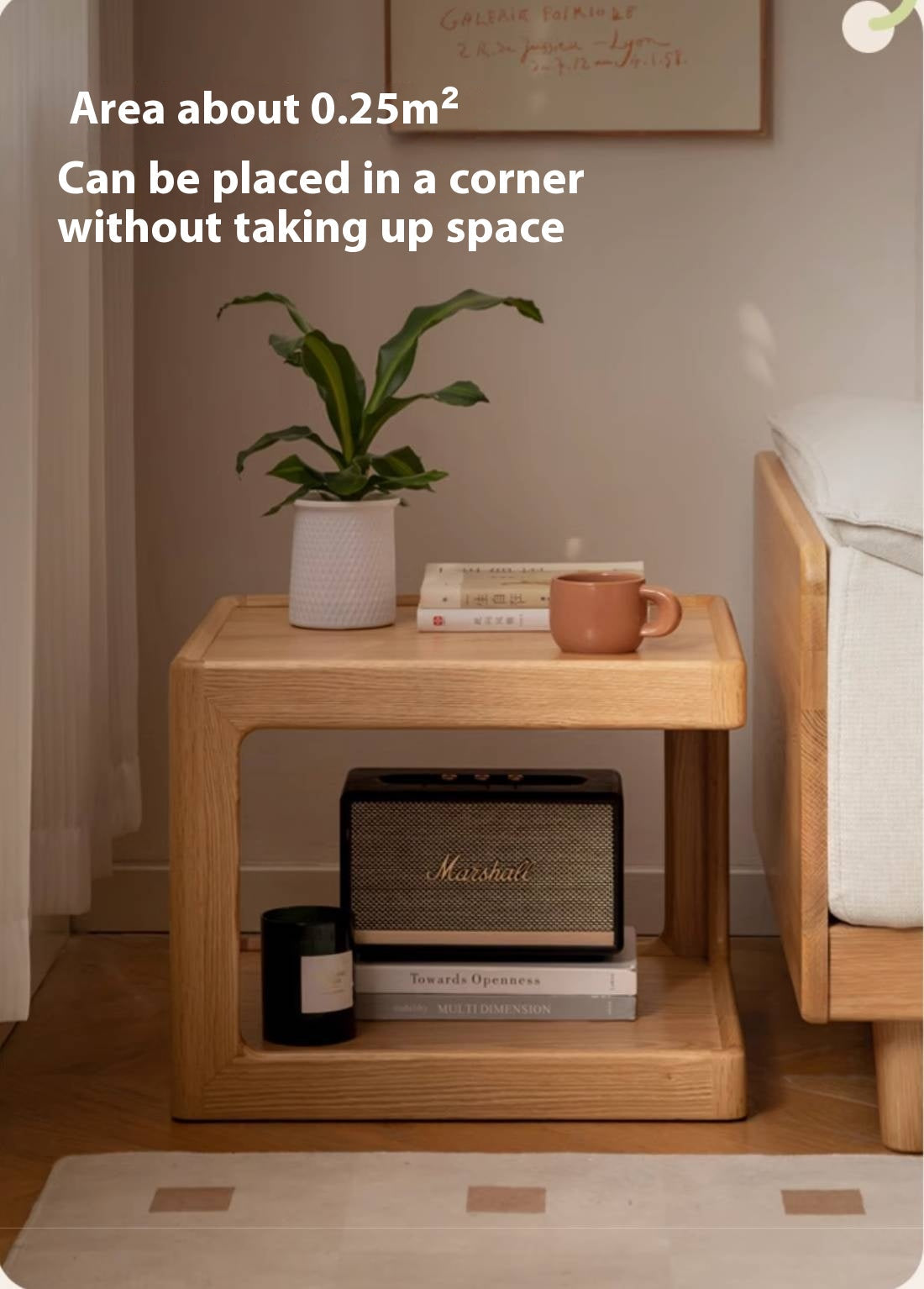 Oak Solid Wood Square Coffee Table Module Combination