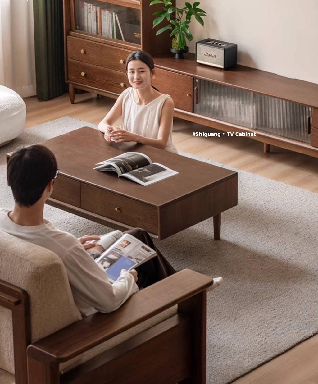 Black Walnut Solid Wood Coffee Table