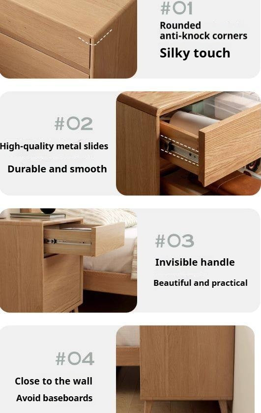 Oak Solid Wood Nordic Style Nightstand