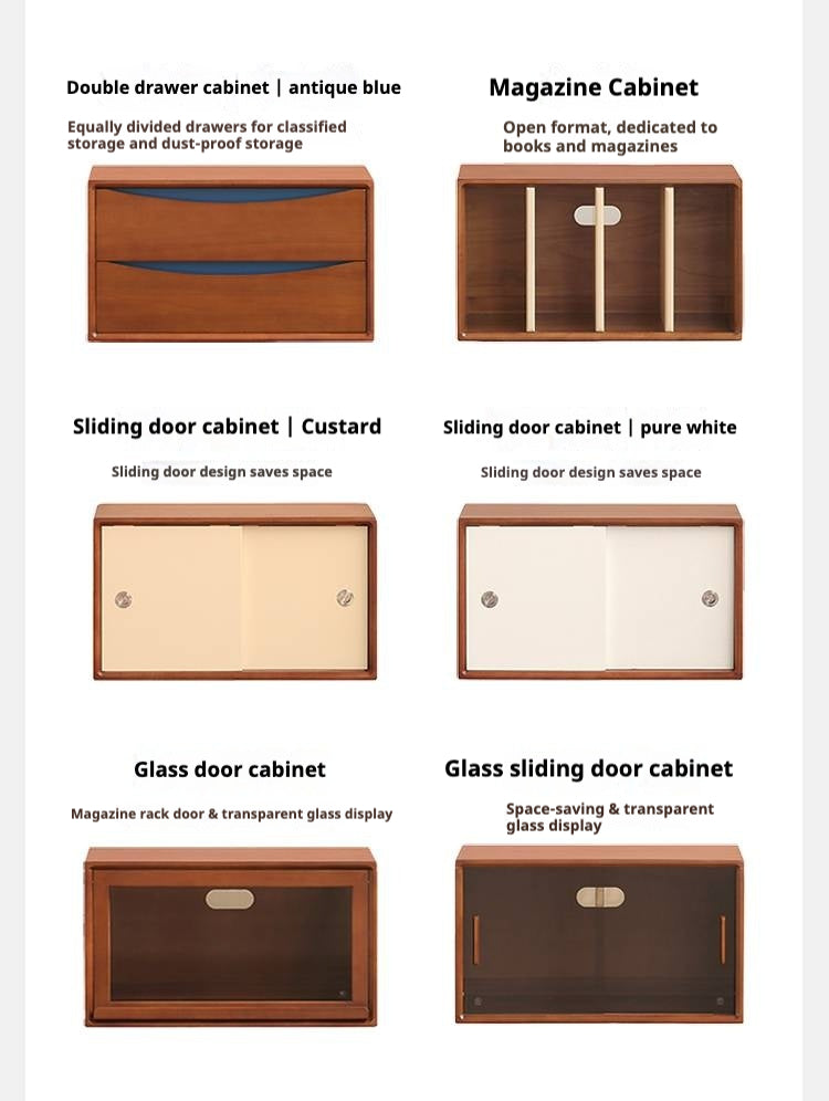 Poplar Solid Wood TV Cabinet Antique Style Module Combination.