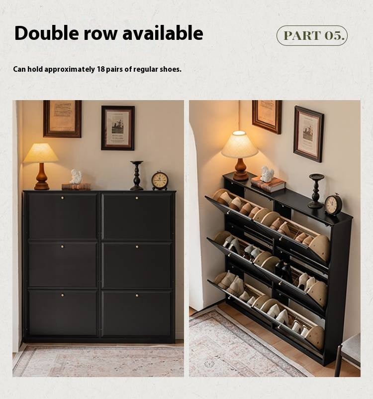 Oak Solid Wood American Retro Style Shoe Cabinet