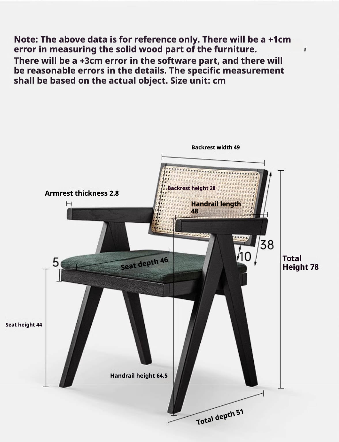 Oak Solid Wood Light Luxury Rattan Chair