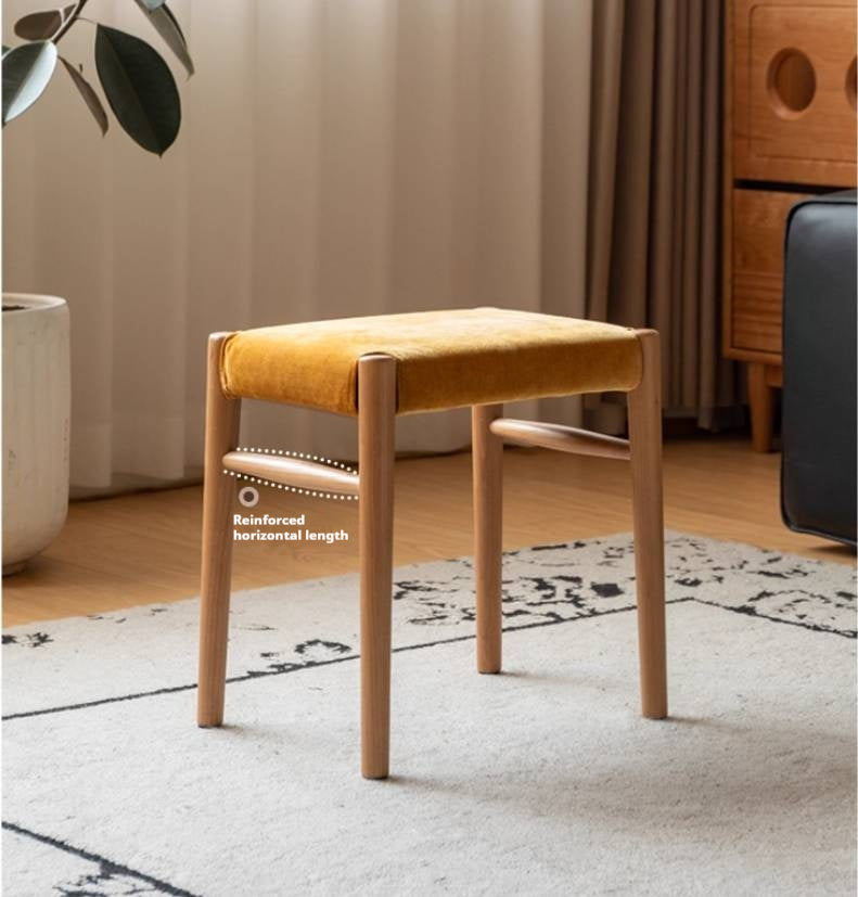 Cherry, Oak Solid Wood Retro Makeup Stool