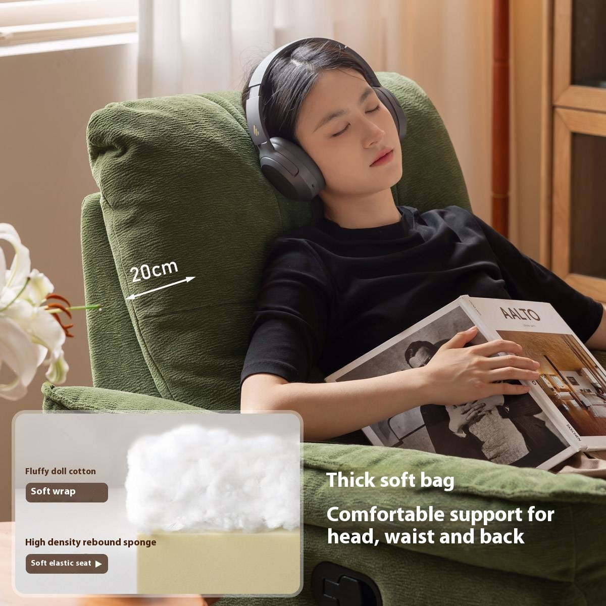 Fabric Modern Style Rocking Armchair