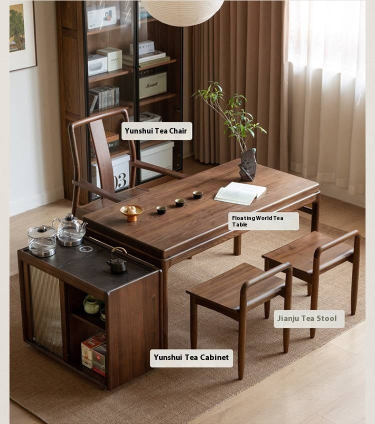 Black Walnut Solid Wood Tea Cabinet