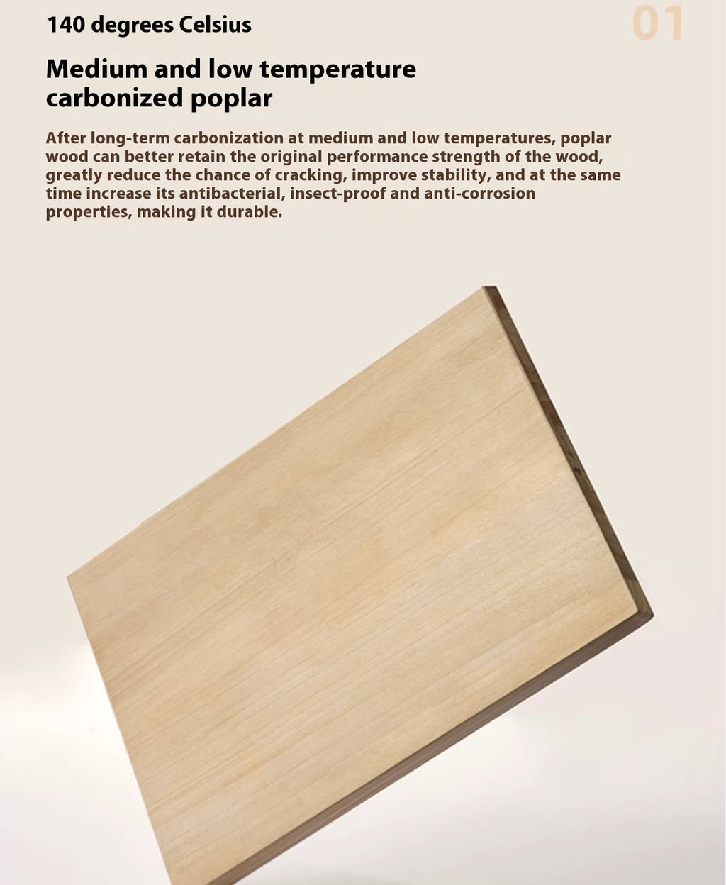 Poplar Solid Wood Bauhaus TV Stand