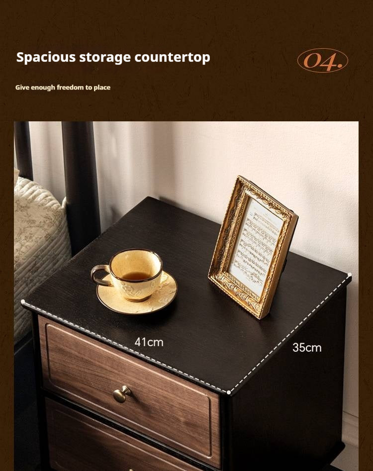 Oak Solid Wood American Retro Nightstand