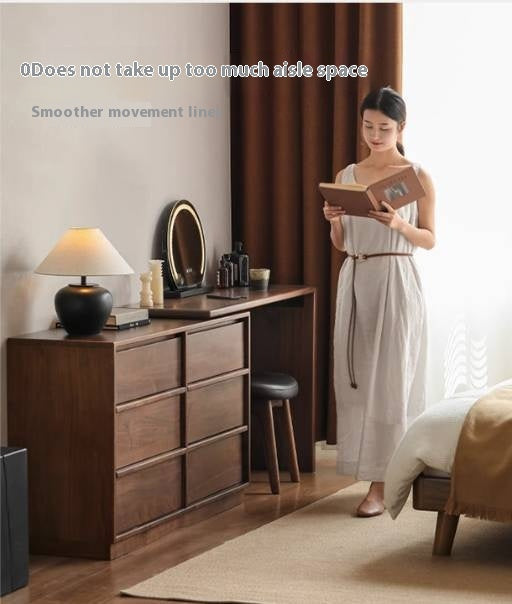 Black Walnut Solid Wood Light Luxury Dressing Table