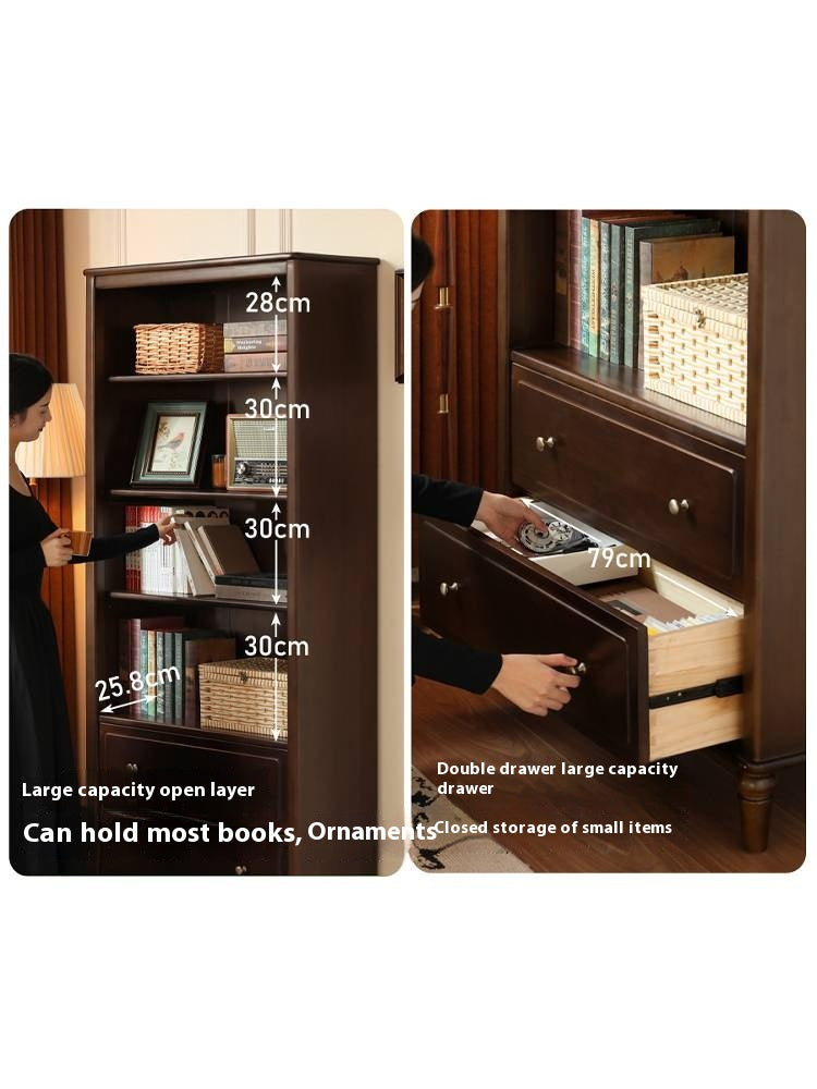 Poplar, Black Walnut Solid Wood American Style Bookcase