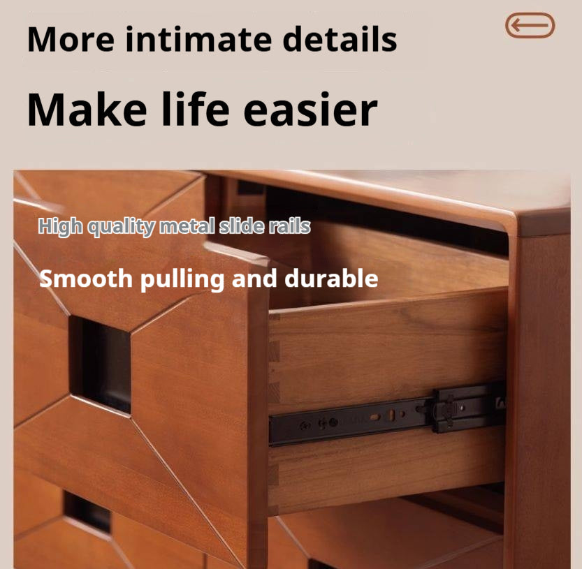 Poplar Solid Wood Medieval Style Drawer Cabinet